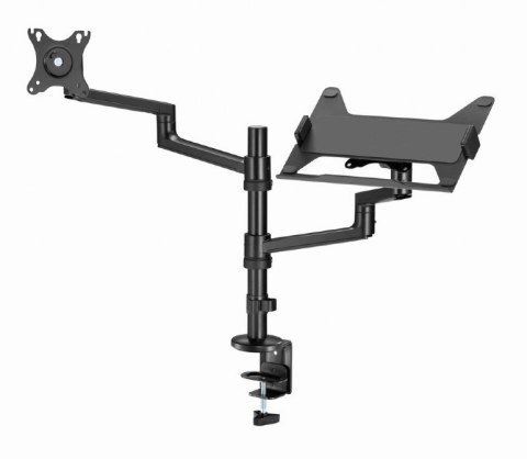 GEMBIRD BIURKOWE REGULOWANE RAMIĘ/UCHWYT NA MONITOR + PODSTAWKA NA NOTEBOOKA 17-32, VESA 100X100MM, DO 8 KG GEMBIRD BIURKOWE REGULOWANE RAMIĘ/UCHWYT NA MONITOR + PODSTAWKA NA NOTEBOOKA 17-32, VESA 100X100MM, DO 8 KG