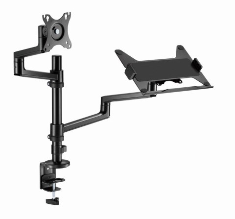 GEMBIRD BIURKOWE REGULOWANE RAMIĘ/UCHWYT NA MONITOR + PODSTAWKA NA NOTEBOOKA 17-32, VESA 100X100MM, DO 8 KG GEMBIRD BIURKOWE REGULOWANE RAMIĘ/UCHWYT NA MONITOR + PODSTAWKA NA NOTEBOOKA 17-32, VESA 100X100MM, DO 8 KG