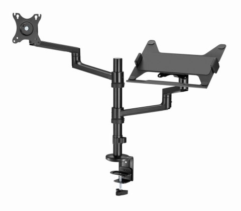 GEMBIRD BIURKOWE REGULOWANE RAMIĘ/UCHWYT NA MONITOR + PODSTAWKA NA NOTEBOOKA 17-32, VESA 100X100MM, DO 8 KG GEMBIRD BIURKOWE REGULOWANE RAMIĘ/UCHWYT NA MONITOR + PODSTAWKA NA NOTEBOOKA 17-32, VESA 100X100MM, DO 8 KG