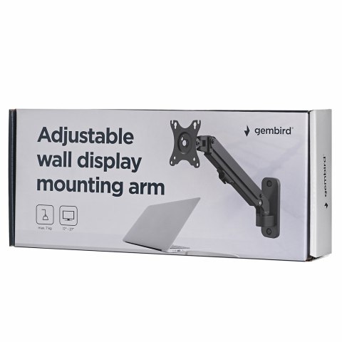 GEMBIRD ŚCIENNE REGULOWANE RAMIĘ/UCHWYT NA MONITOR 17-27, VESA 100X100MM, DO 7 KG GEMBIRD ŚCIENNE REGULOWANE RAMIĘ/UCHWYT NA MONITOR 17-27, VESA 100X100MM, DO 7 KG