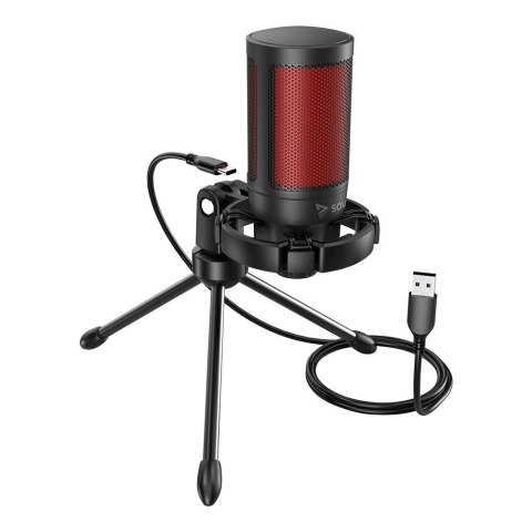 SAVIO MIKROFON GAMINGOWY NA TRÓJNOGU Z PODŚWIETLENIEM SONAR PRO 01, USB, KOSZYK ANTYWSTRZĄSOWY SAVIO MIKROFON GAMINGOWY NA TRÓJNOGU Z PODŚWIETLENIEM SONAR PRO 01, USB, KOSZYK ANTYWSTRZĄSOWY