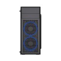 GEMBIRD OBUDOWA FORNAX M100B MIDI-TOWER (2X USB 2.0, 1X USB 3.0, HD AUDIO) , NIEBIESKIE PODŚWIETLENIE,CZARNA