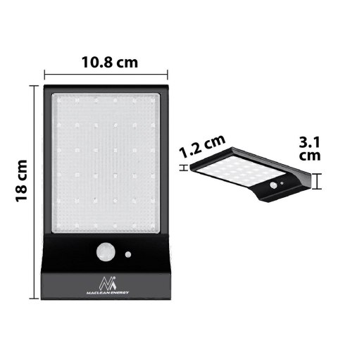 MACLEAN SOLARNA LAMPA LED Z CZUJNIKIEM IP65 MCE444 MACLEAN SOLARNA LAMPA LED Z CZUJNIKIEM IP65 MCE444