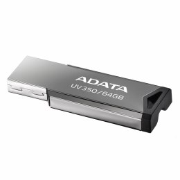 Pendrive ADATA UV350 AUV350-64G-RBK (64GB; USB 3.1; kolor srebrny)