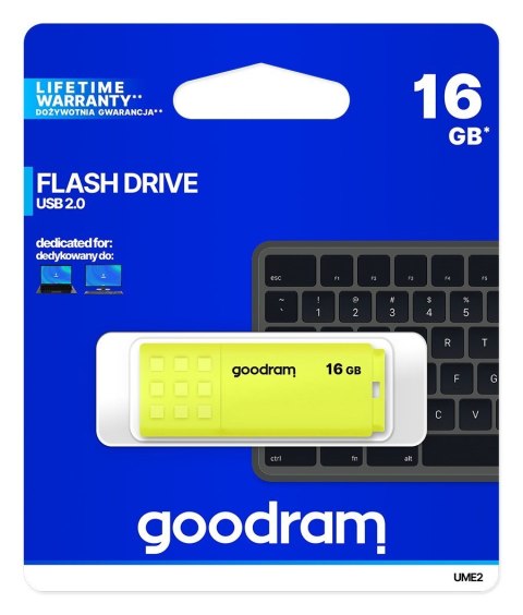 Pendrive GoodRam UME2 UME2-0160Y0R11 (16GB; USB 2.0; kolor żółty) Pendrive GoodRam UME2 UME2-0160Y0R11 (16GB; USB 2.0; kolor żółty)