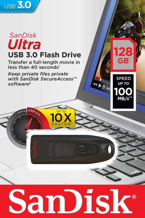 Pendrive SanDisk CRUZER SDCZ48-128G-U46 (128GB; USB 3.0; kolor czarny) Pendrive SanDisk CRUZER SDCZ48-128G-U46 (128GB; USB 3.0; kolor czarny)