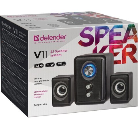 DEFENDER GŁOŚNIKI KOMPUTEROWE V11 2.1 11W USB KONTROLA BASÓW I NISKICH TONÓW 65111 DEFENDER GŁOŚNIKI KOMPUTEROWE V11 2.1 11W USB KONTROLA BASÓW I NISKICH TONÓW 65111