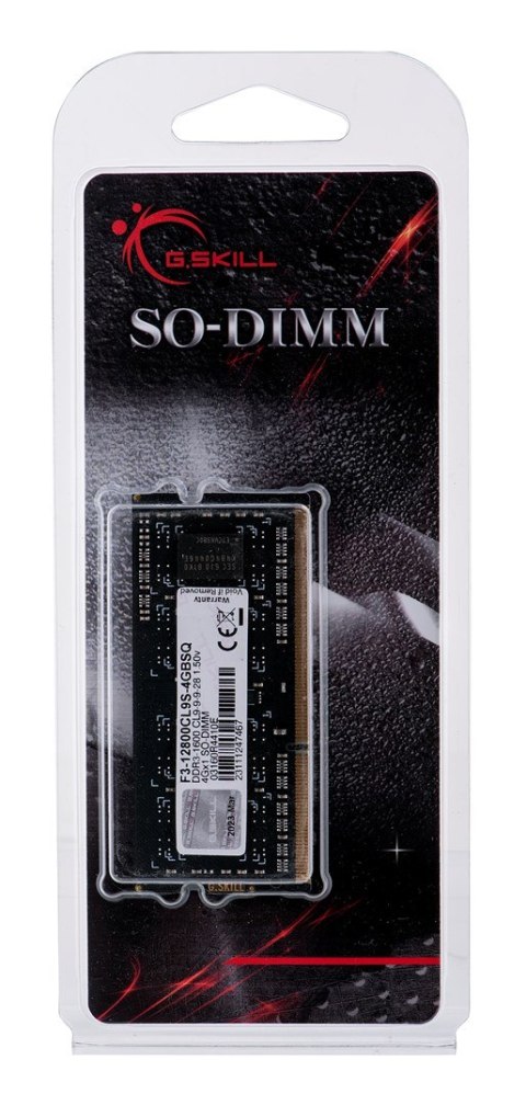G.SKILL SO-DIMM DDR3 4GB 1600MHZ CL9 1,5V F3-12800CL9S-4GBSQ G.SKILL SO-DIMM DDR3 4GB 1600MHZ CL9 1,5V F3-12800CL9S-4GBSQ