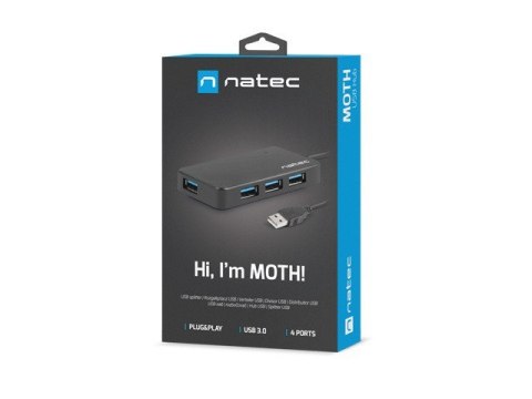 Hub NATEC Moth NHU-1342 (4x USB 3.0; kolor czarny) Hub NATEC Moth NHU-1342 (4x USB 3.0; kolor czarny)