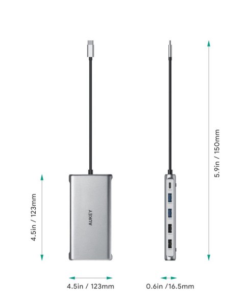 AUKEY HUB USB C CB-C78 12W1 RJ45 HDMI 4K PD 100W AUKEY HUB USB C CB-C78 12W1 RJ45 HDMI 4K PD 100W