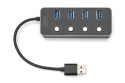 DIGITUS HUB USB 3.0/KONCENTRATOR 4-PORTOWY USB A + ADAPTER USB-C 5GBPS Z WYŁĄCZNIKAMI ALUMINIOWY PASYWNY DA-70247