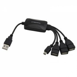 Hub Esperanza EA114 (4x USB 2.0; kolor czarny) Hub Esperanza EA114 (4x USB 2.0; kolor czarny)