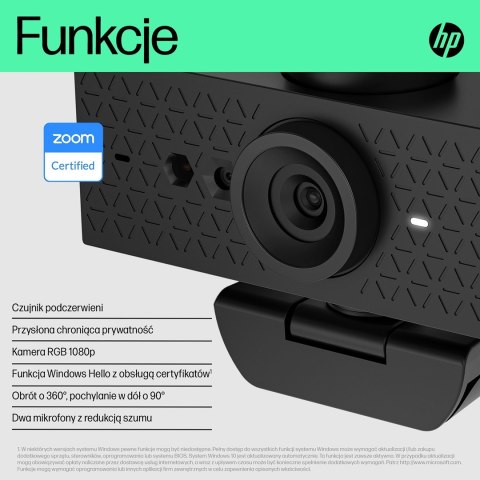 Kamera internetowa HP 620 Full HD USB czarna 6Y7L2AA Kamera internetowa HP 620 Full HD USB czarna 6Y7L2AA