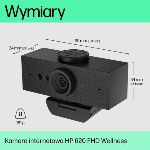 Kamera internetowa HP 620 Full HD USB czarna 6Y7L2AA Kamera internetowa HP 620 Full HD USB czarna 6Y7L2AA