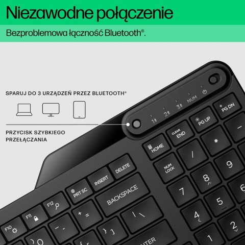 Klawiatura HP 460 Multi-Device Bluetooth Keyboard bezprzewodowa czarna 7N7B8AA Klawiatura HP 460 Multi-Device Bluetooth Keyboard bezprzewodowa czarna 7N7B8AA
