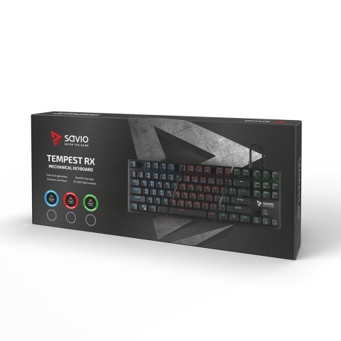 Klawiatura mechaniczna SAVIO TEMPEST SAVGK-TEMPEST BLUE (USB; (EU); kolor czarny) Klawiatura mechaniczna SAVIO TEMPEST SAVGK-TEMPEST BLUE (USB; (EU); kolor czarny)