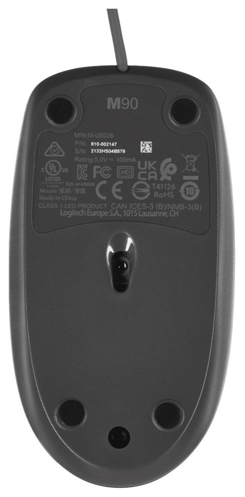 Mysz Logitech M90 910-001794 (optyczna; 1000 DPI; kolor czarny) Mysz Logitech M90 910-001794 (optyczna; 1000 DPI; kolor czarny)