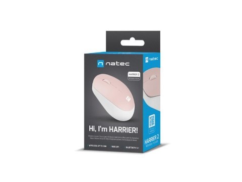 NATEC MYSZ BEZPRZEWODOWA HARRIER 2 1600DPI BLUETOOTH 5.1 BIAŁO-RÓŻOWA NMY-1962 NATEC MYSZ BEZPRZEWODOWA HARRIER 2 1600DPI BLUETOOTH 5.1 BIAŁO-RÓŻOWA NMY-1962