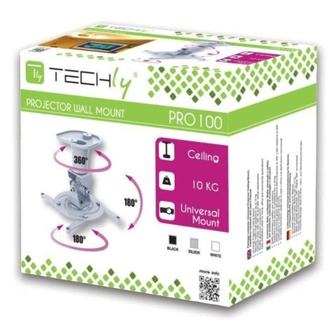 TECHLY UCHWYT DO PROJEKTORA SUFITOWY 22CM 10KG BIA TECHLY UCHWYT DO PROJEKTORA SUFITOWY 22CM 10KG BIA