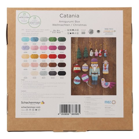 Zestaw do szydełkowania (25 kolorów) Catania Amigurumi Box Christmas DE/EN Zestaw do szydełkowania (25 kolorów) Catania Amigurumi Box Christmas DE/EN
