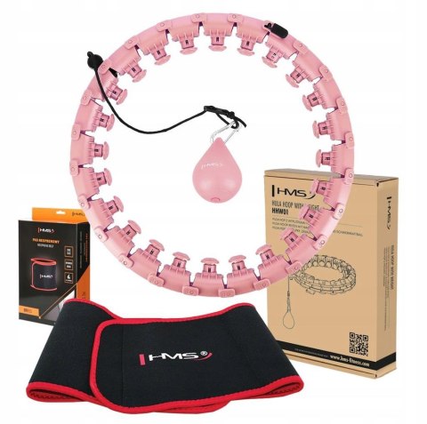 Hula Hop HMS HHW01 z obciążnikiem i wypustkami różowy + pas BR163 czerwony w zestawie Hula Hop HMS HHW01 z obciążnikiem i wypustkami różowy + pas BR163 czerwony w zestawie