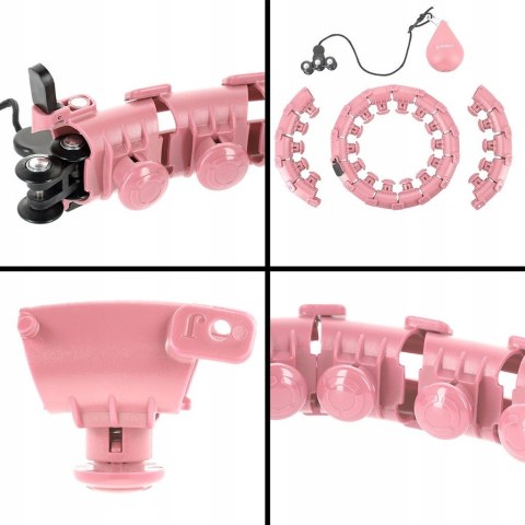 Hula Hop HMS HHW01 z obciążnikiem i wypustkami różowy + pas BR163 czerwony w zestawie Hula Hop HMS HHW01 z obciążnikiem i wypustkami różowy + pas BR163 czerwony w zestawie