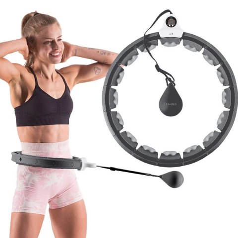Hula hop HMS HHW06 z wypustkami, obciążnikiem i licznikiem czarny Hula hop HMS HHW06 z wypustkami, obciążnikiem i licznikiem czarny