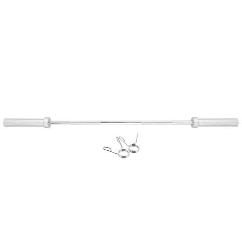Gryf prosty olimpijski 12,9kg/1500mm + zaciski sprężynowe HMS GOP150