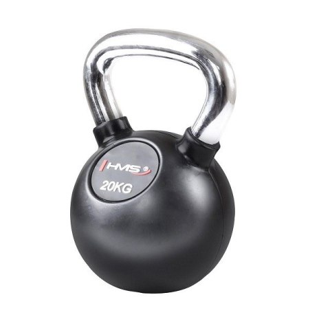 Kettlebell gumowy z chromowaną rączką 20 kg HMS KGC20 Kettlebell gumowy z chromowaną rączką 20 kg HMS KGC20