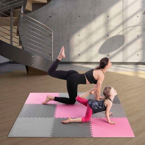 Mata puzzle Multipack One Fitness MP10 różowo-szare 9 elementów 10 mm Mata puzzle Multipack One Fitness MP10 różowo-szare 9 elementów 10 mm