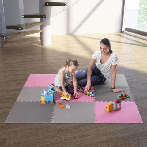 Mata puzzle Multipack One Fitness MP10 różowo-szare 9 elementów 10 mm Mata puzzle Multipack One Fitness MP10 różowo-szare 9 elementów 10 mm