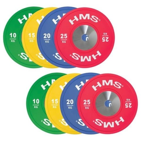 TBR Profi Set (8 szt ) zestaw talerzy olimpijskich Bumper 10-25 kg HMS TBR PROFI SET