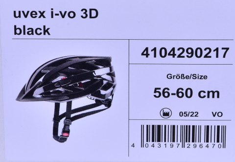 Kask rowerowy Uvex I-vo 3D black 56-60 Kask rowerowy Uvex I-vo 3D black 56-60