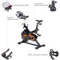 Rower spiningowy czarno-pomarańczowy HMS SW2102