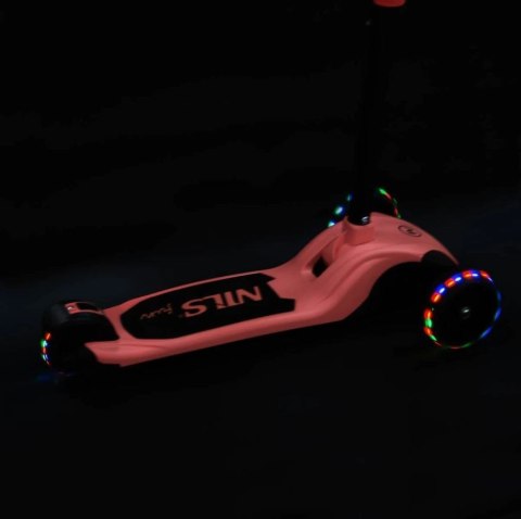 Hulajnoga dziecięca NILS FUN HLB122 LED różowa Hulajnoga dziecięca NILS FUN HLB122 LED różowa
