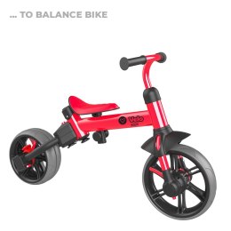 Yvolution YVelo Flippa Ewolucyjny rower biegowy 3w1 - czerwony