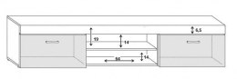 Szafka RTV 200 SAMBA (Unit 8) biały/biały połysk
