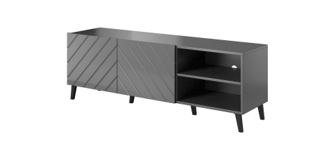 Szafka RTV ABETO 150x42x52 grafit/grafit połysk Szafka RTV ABETO 150x42x52 grafit/grafit połysk