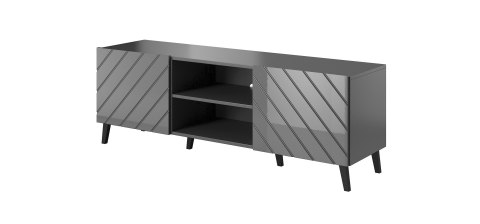 Szafka RTV ABETO 150x42x52 grafit/grafit połysk Szafka RTV ABETO 150x42x52 grafit/grafit połysk
