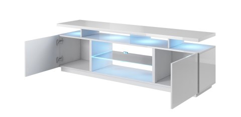 Szafka RTV EVA 180x40x52 biały/biały połysk Szafka RTV EVA 180x40x52 biały/biały połysk
