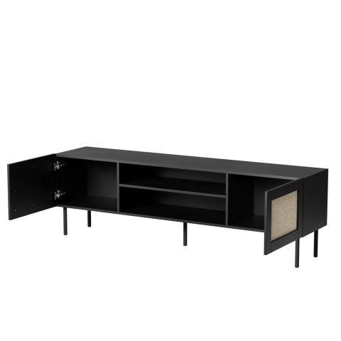 Szafka RTV JUTA 180x39,5x55,5 czarny + linol calabria Szafka RTV JUTA 180x39,5x55,5 czarny + linol calabria