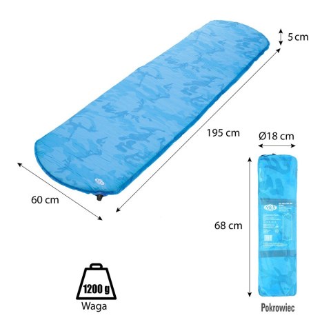 Mata samopompująca NILS CAMP NC4062 niebieska - 5 cm Mata samopompująca NILS CAMP NC4062 niebieska - 5 cm