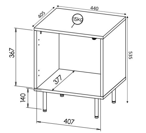 Szafka nocna HOLE 2szt. 44x40,5xH53,5 czarny mat Szafka nocna HOLE 2szt. 44x40,5xH53,5 czarny mat