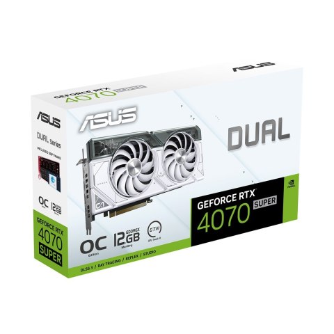 Karta graficzna ASUS Dual GeForce RTX 4070 SUPER OC 12GB WHITE Karta graficzna ASUS Dual GeForce RTX 4070 SUPER OC 12GB WHITE