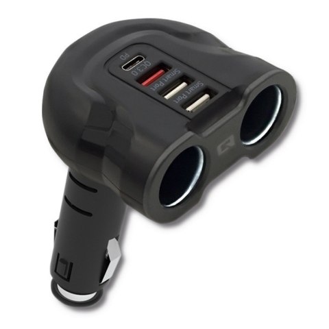 QOLTEC ROZDZIELACZ SAMOCHODOWY GNIAZDA ZAPALNICZKI X2 | 52W | USBX2 | USB QC 3.0 | USB C PD QOLTEC ROZDZIELACZ SAMOCHODOWY GNIAZDA ZAPALNICZKI X2 | 52W | USBX2 | USB QC 3.0 | USB C PD