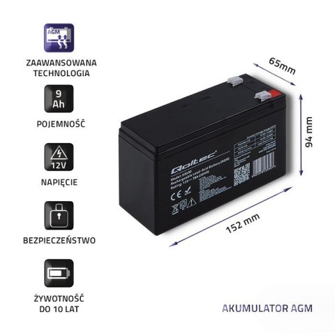 Akumulator żelowy Qoltec 53031 Akumulator żelowy Qoltec 53031