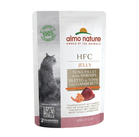 ALMO NATURE HFC Jelly tuńczyk i krewetki - mokra karma dla kota - 55g ALMO NATURE HFC Jelly tuńczyk i krewetki - mokra karma dla kota - 55g