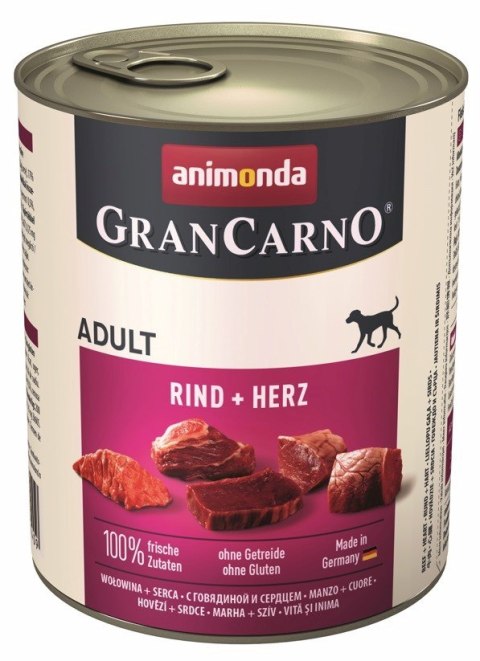 ANIMONDA Grancarno Adult wołowina + serca - mokra karma dla psa - 800 g ANIMONDA Grancarno Adult wołowina + serca - mokra karma dla psa - 800 g
