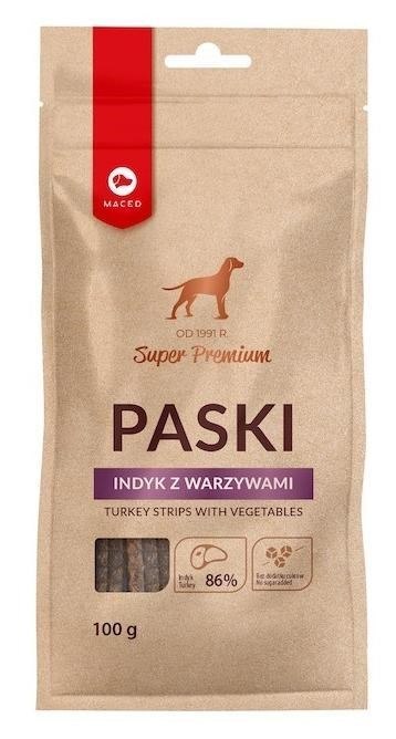 MACED Paski indyk z warzywami - przysmak dla psa - 100 g MACED Paski indyk z warzywami - przysmak dla psa - 100 g