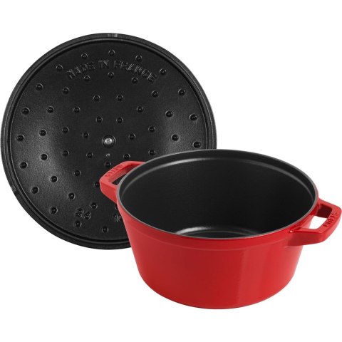 Zestaw 3 naczyń żeliwnych z pokrywką STAUB 40508-387-0 - czerwony 24 cm Zestaw 3 naczyń żeliwnych z pokrywką STAUB 40508-387-0 - czerwony 24 cm